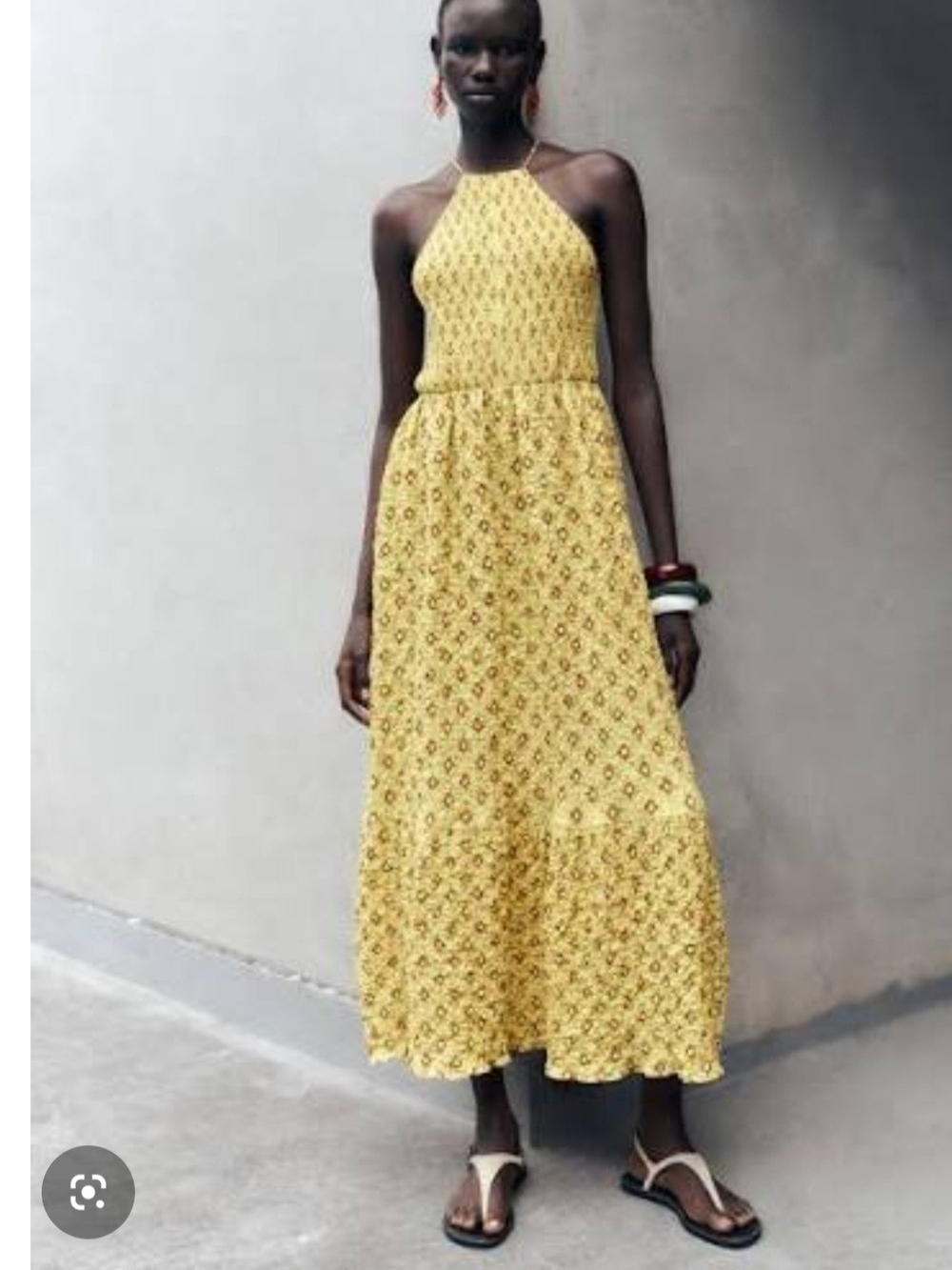 Yellow Halter Lace Maxi Dress - Women